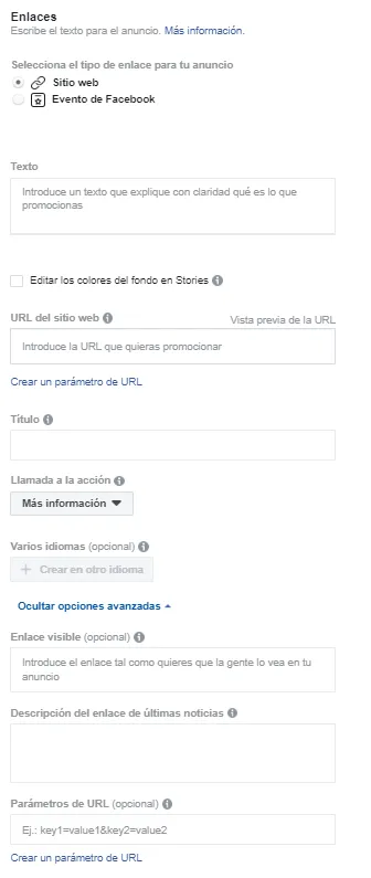 enlaces anuncio instagram