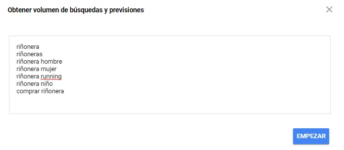 Palabras Clave Volumen y Prevision