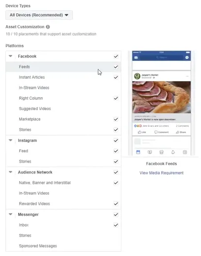 Ubicación Anuncios Facebook